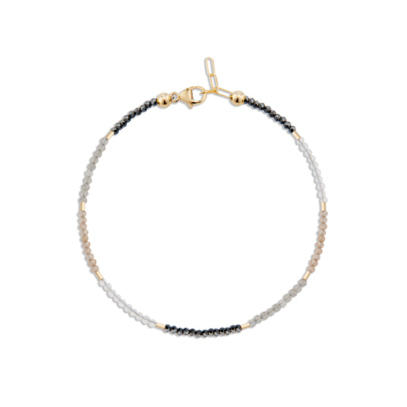 Gemstone with Short Gold Tubes Bracelet