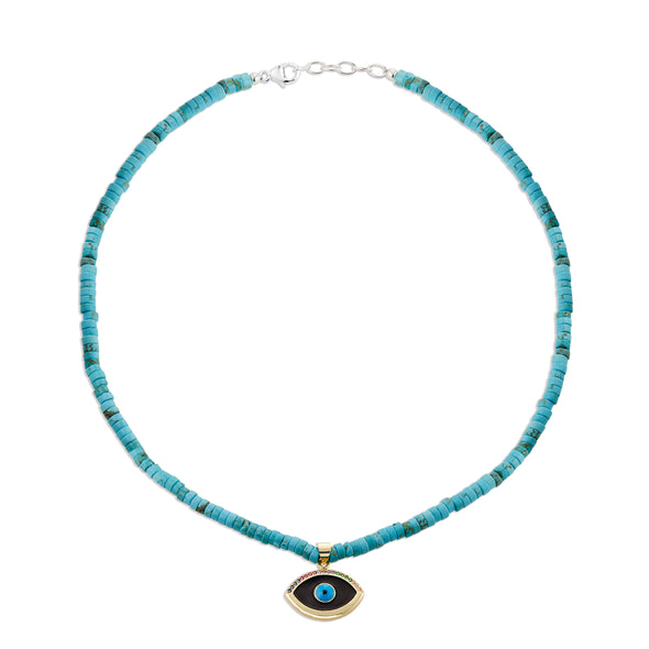 Turquoise & Evil Eye Necklace