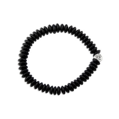 8mm Black Onyx Rondelle Men's Bracelet