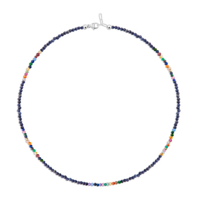 Sapphire and Multicolored Gemstone Necklace