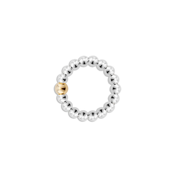 3mm Silver Ring Set with Gold PowerBall